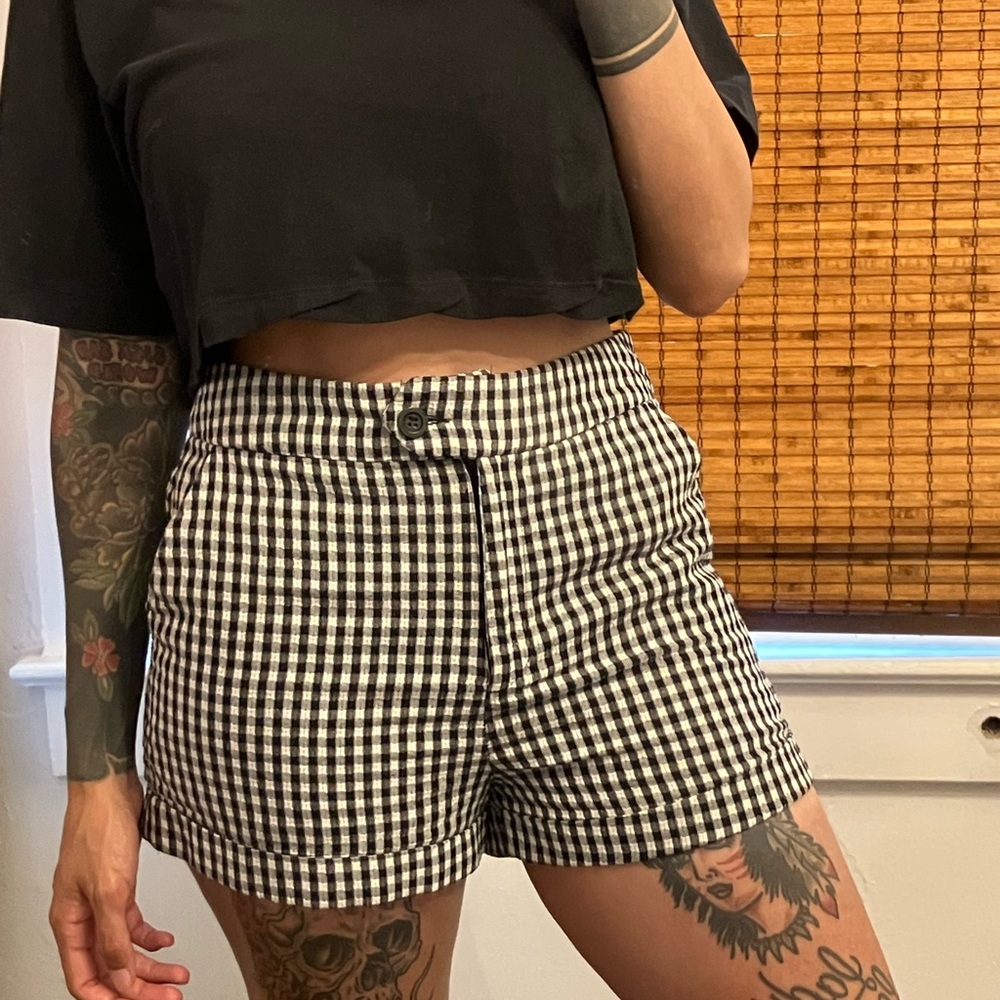Black and white shorts
